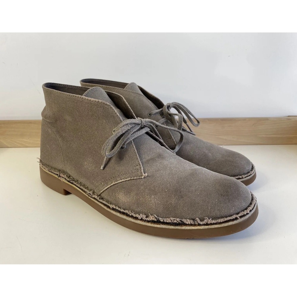 Clarks Bushacre 2 Chukka Boots Taupe Brown Canvas / Men's‎ 10.5